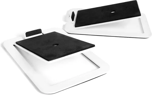 Kanto S4 - Soportes de altavoz de escritorio inclinados para altavoces medianos y monitores de estudio de tamaño mediano de 3 a 4 pulgadas | Soporta