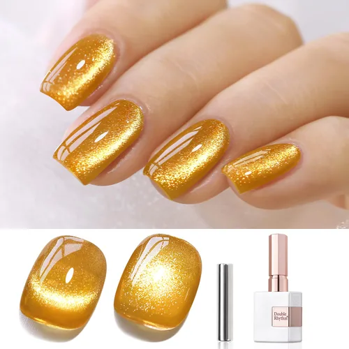 Miniatura 15 de Double Rhythm Esmalte de gel Jelly Glass de ojo de gato con imán, 0.5 onzas líquidas, brillo holográfico, brillante, translúcido