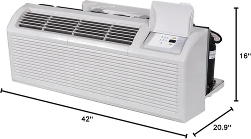Miniatura 7 de Klimaire Bomba de calor PTAC R-32 de aire acondicionado de 12,000 BTU con control remoto y calentador eléctrico de 3,5 kW -230V