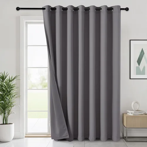 Miniatura 70 de RYB HOME 3 en 1 insonorizadas - oscurecedoras - cortinas de lino con aislamiento, cortinas de ahorro de energía con bloqueo de ruido para Lino blanco