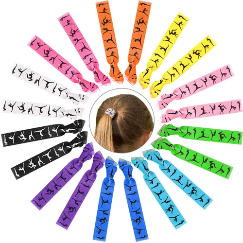 Miniatura 2 de BBTO 20 ligas para el cabello de gimnasia para niñas, accesorios de gimnasia, soportes para cola de caballo sin arrugas, deportivas, para Navidad