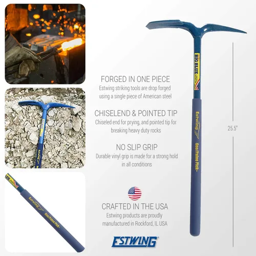 Miniatura 3 de Estwing GP-100 Geologist Paleo Pick y - BL353 Martillo de perforación/grieta - Trineo de 3 libras con construcción de acero forjado y agarre