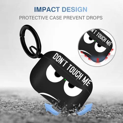 Miniatura 3 de Funda para Airpods Pro de 2ª generación 2022, Don't Touch Me para Airpods Pro 2 con llavero, funda suave y bonita a prueba de golpes para mujeres