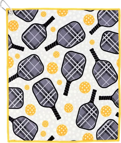 Millie Rose - Toallas de pickleball con estampados de moda, bonitas toallas atléticas de microfibra y algodón de 15 x 17 pulgadas con clip de