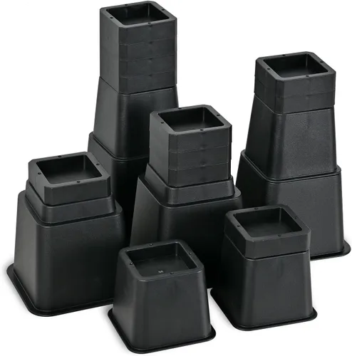 Miniatura 9 de 28 PCS Elevadores de Cama Ajustables de 12 Pulgadas Resistentes, Elevadores de Muebles con Elevación en Alturas de 1, 2, 3, 4, 5, 6, 7, 8, 9, 10