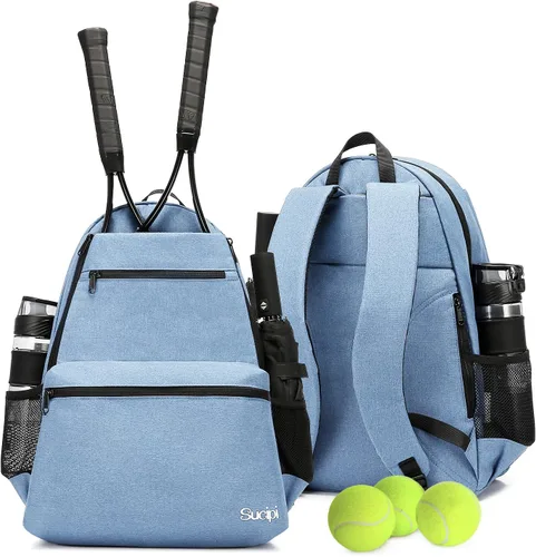 Miniatura 15 de Sucipi Bolsa de Tenis Profesional Mochila de Tenis para Hombres y Mujeres Bolsas de Raqueta con Capacidad para 2 Raquetas con Compartimento