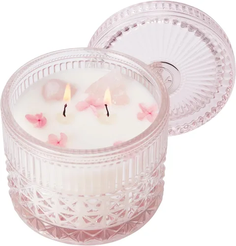 Miniatura 15 de Vela de Rosa Silvestre, Velas de Regalo para el Día de la Madre para Mujeres, Vela de Lujo en Frasco para Aromatizar el Hogar, Cera de Soja Natural