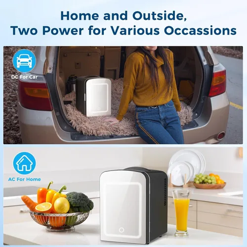 Miniatura 7 de Antarctic Star Mini refrigerador de maquillaje 4L con espejo para dormitorio, automóvil, oficina y dormitorio, enfriador pequeño portátil para Negro