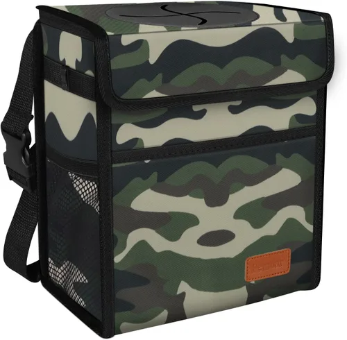 Miniatura 17 de Femuar Cubo de basura para automóvil a prueba de fugas con tapa, impermeable, para SUV, bolsa de basura plegable y portátil, color negro