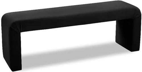 Meridian Furniture Colección minimalista moderna | Banco tapizado de terciopelo contemporáneo, 53 pulgadas de ancho x 14.75 pulgadas de profundidad
