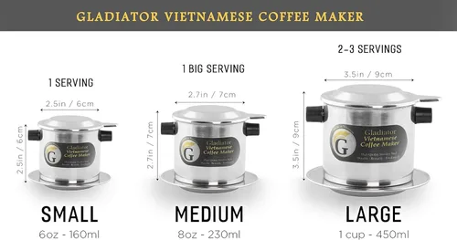 Miniatura 4 de Juego de filtros para cafetera vietnamita, gotero de café estilo prensa francesa, prensa portátil reutilizable de 1 taza de una sola porción, 8