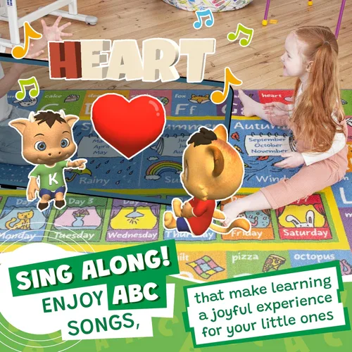 Miniatura 5 de KC Cubs Alfombra de 3x5 pies con Alfabeto ABC, Estaciones, Meses y Días – Tapete de Juego Educativo para Niños, Niños Pequeños, Cuarto del Bebé