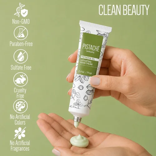 Miniatura 5 de Pistaché Skincare Crema de manos con aceite de pistacho Hidratante y nutritiva con vitamina E Hidratante de larga duración para manos, uñas