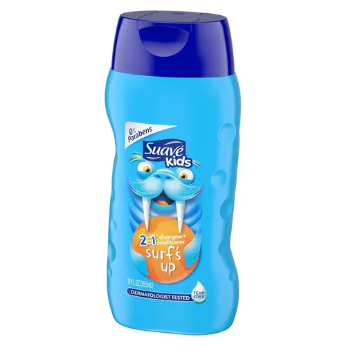 Miniatura 7 de Suave Champú y acondicionador 2 en 1 para una limpieza suave y desenredar Surf's Up hipoalergénico, coco, fresco, 12 onzas líquidas