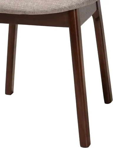 Miniatura 7 de Baxton Studio Darrion - Juego de 2 sillas de comedor, gris/marrón nogal/marrón claro