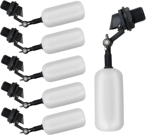 Miniatura 11 de Paquete de 2 válvulas de bola flotante, rosca NPT de 1/2 pulgada, diámetro exterior de 0.84 pulgadas, 3/4 pulgadas, brazo ajustable para canal