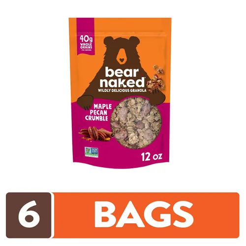 Miniatura 4 de Bear Naked - Cereal de granola, snacks de desayuno, nueces de arce (6 bolsas)