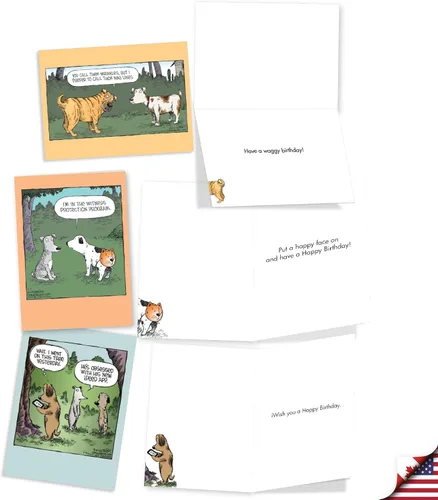 Miniatura 2 de NobleWorks 20 tarjetas de cumpleaños divertidas surtidas en caja con sobres de 5 x 7 para hombres, mujeres (10x2 diseños) Dave Coverly's Dog Days