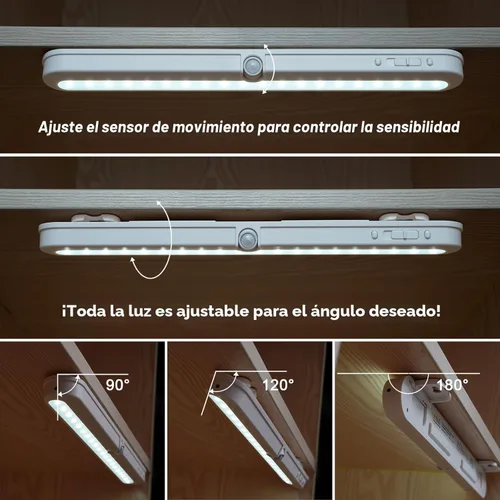 Miniatura 4 de BLS T01L - Luz LED para armario, súper brillante, 20 LED, iluminación debajo del gabinete, alimentada por batería/entrada de CC, luz inalámbrica