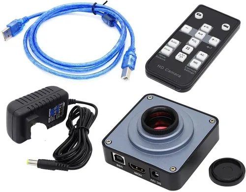 Miniatura 7 de Kit de accesorios para microscopios 3.5X-90X Soporte de brazo doble Simul Focal Trinocular Estéreo Microscopio 38MP H_D Digital USB Microscopio VGA