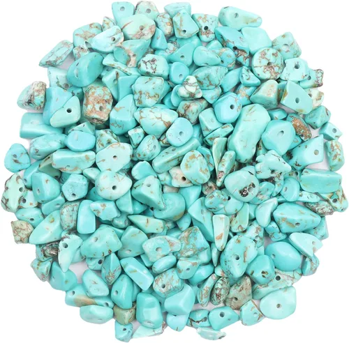 Miniatura 31 de 500 piezas Cuentas de piedra de chip natural, Alabastro 5-8 mm Piedras preciosas irregulares curativas de cristal sueltas con agujero perforado