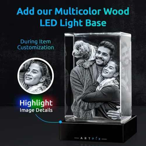Miniatura 3 de ArtPix 3D Foto de cristal, regalos de Navidad personalizados para mujeres, esposa, ella, él, hombres, esposo, abuela, gran regalo de Navidad Retrato