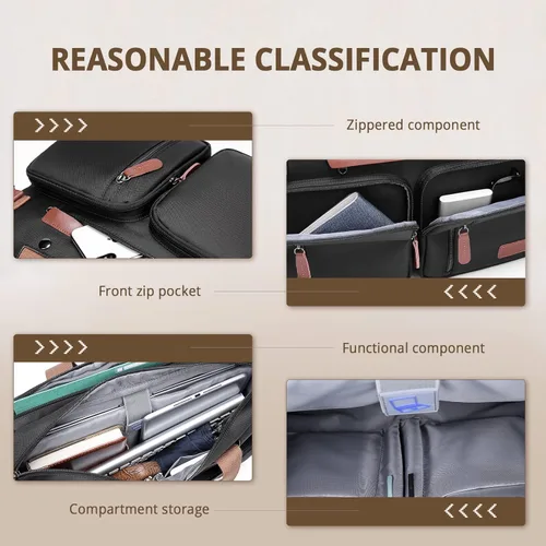 Miniatura 6 de MOLNIA Mochila para laptop de 15.6 pulgadas para hombres y mujeres, maletines 3 en 1 para hombres, bolsa de mensajero, bolsa para computadora