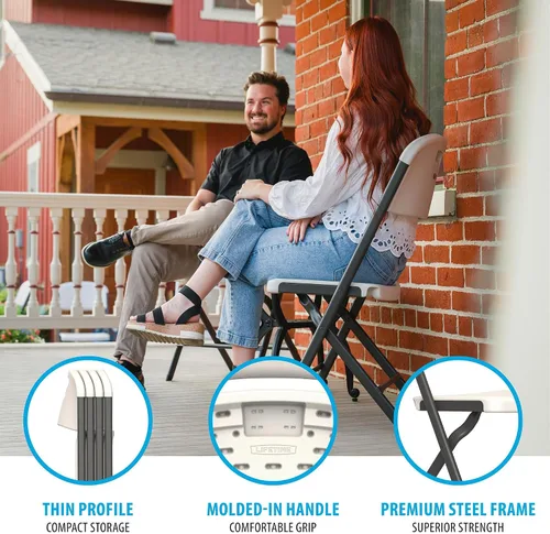Miniatura 6 de LIFETIME Sillas plegables, silla plegable resistente contorneada para mayor comodidad, paquete de 4
