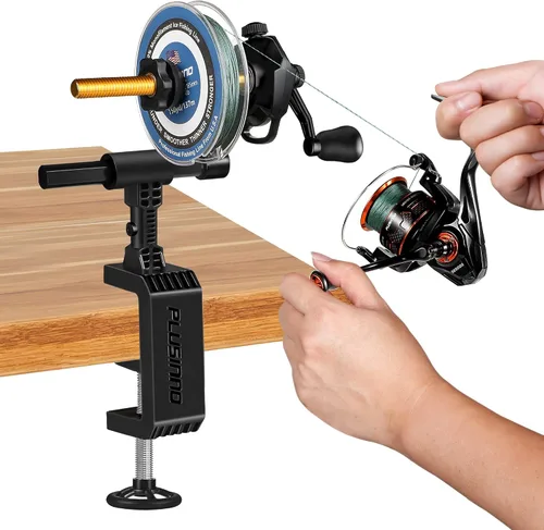 Miniatura 10 de PLUSINNO Bobina de línea de pesca con función de desenrollado, estación de carrete versátil para varillas gruesas y finas, funciona con carretes