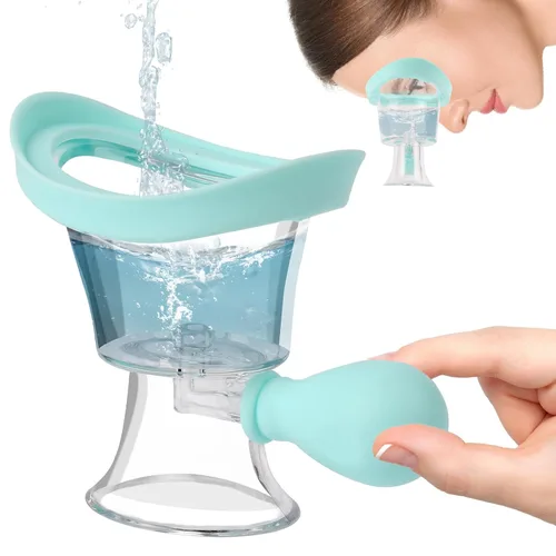 Taza de lavado de ojos, kit de limpiador portátil para el cuidado de los ojos, presión de aire manual de silicona, herramienta de taza de limpieza