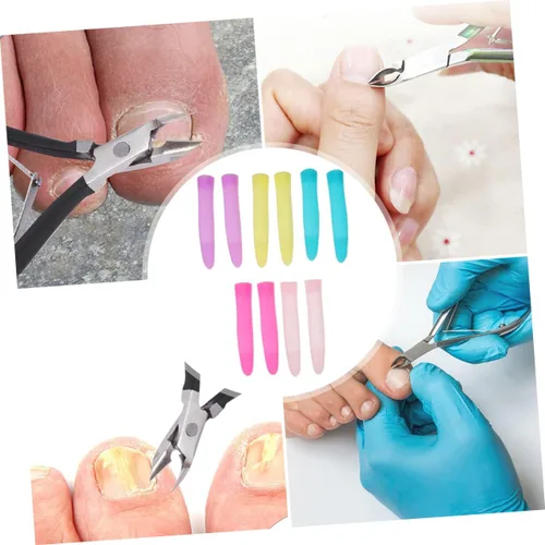 Miniatura 2 de DOITOOL Fundas antideslizantes de silicona para tijeras de cutícula, mangas para recortar uñas, 6 pares de fundas protectoras de agarre cómodo