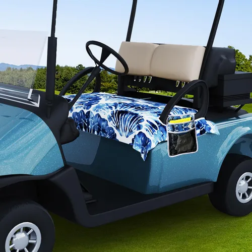Miniatura 2 de AQQA Fundas para Asientos de Carrito de Golf, Manta de Asiento de Carrito de Golf de Microfibra Tropical Hoja de Palma-Boho-Mármol, Manta de Golf