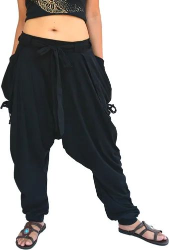 Miniatura 2 de Mujeres Hombres Harem Pantalones Palazzo Dhoti Estilo 2 Bolsillos Algodón