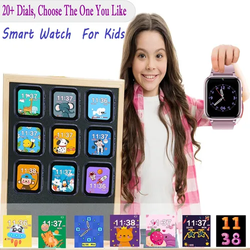 Miniatura 3 de Reloj inteligente para niños, reloj inteligente para niñas y niños con 26 juegos, grabadora de video y reproductor, calendario podómetro, linterna