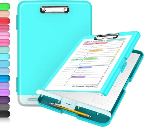 Miniatura 14 de Sooez - Sujetapapeles de documentos clínicos con almacenamiento, sujetapapeles de plástico resistente, de alta capacidad, con soporte para bolígrafo