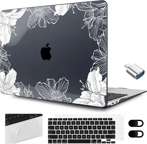 Miniatura 12 de MEEgoodo para MacBook Air de 13.3 pulgadas, funda 2021 2020 2019 2018 A2337 M1 A2179 A1932, carcasa transparente para MacBook Air M1, carcasa dura