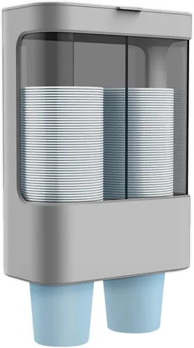 LBTING Dispensador de tazas enfriador de agua, soporte de taza tipo tirón, montado en la pared, taza pequeña de 4 onzas - 6 onzas, dispensador de