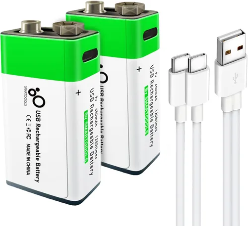 Miniatura 11 de Baterías C - Paquete de 2 baterías recargables C, batería de iones de litio de 5000 mWh, tamaño C, 1.5 V con cargador USB A a tipo C 2 en 1