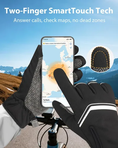 Miniatura 4 de RIGWARL Guantes de ciclismo de invierno para hombres y mujeres, guantes de ciclismo con pantalla táctil para hombres y mujeres, guantes de ciclismo