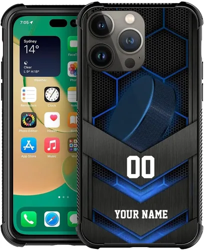 Miniatura 6 de DJSOK Compatible con iPhone personalizado de béisbol deportivo, cubierta de teléfono personalizada con número de nombre para iPhone 17/16/15/14 Pro