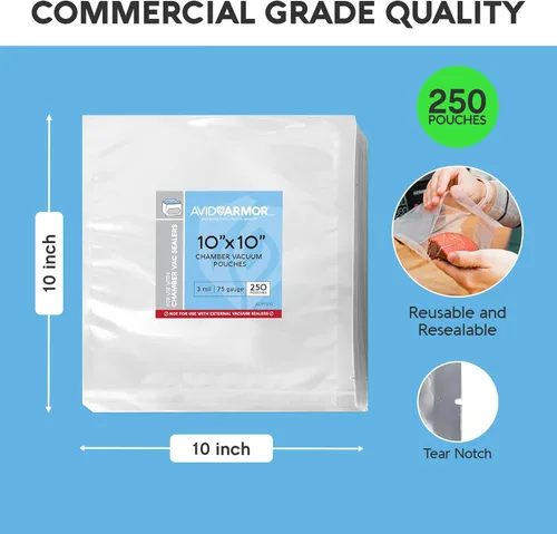 Miniatura 6 de Avid Armor Bolsas para Selladora al Vacío de Cámara, resistentes, sin BPA, bolsas de vacío de cámara precortadas para conservación de alimentos