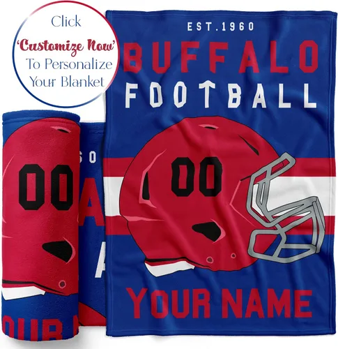 Miniatura 47 de Manta personalizada para fanáticos del fútbol americano – Se envía al día siguiente – Hecha en Estados Unidos – Manta de vellón personalizada