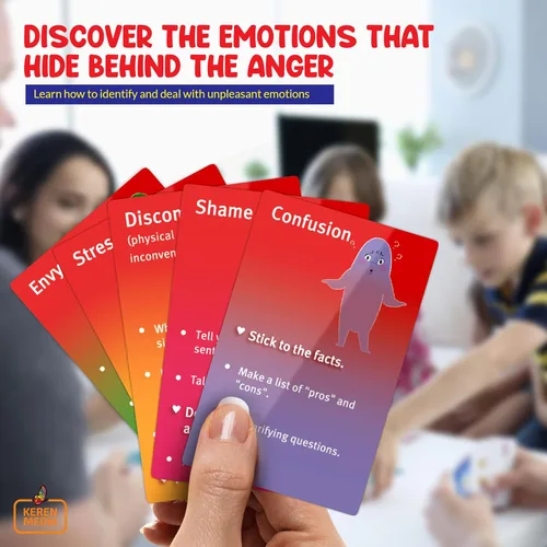 Miniatura 2 de Juego de cartas Behind The Anger Juegos de terapia familiar para adolescentes y niños de 6 años en adelante Manejo de la ira para adolescentes