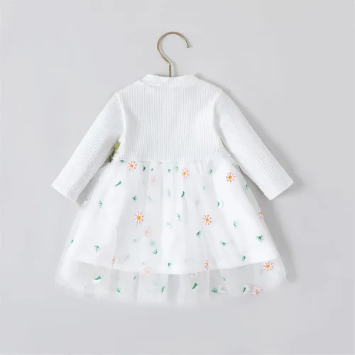 Miniatura 2 de PATPAT Baby Girl Dress Long Sleeve Tutu Dress Infant Girl Tulle Dress Flower Girl Party Birthday Princess Dresses