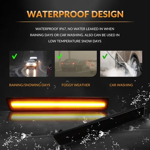 Miniatura 5 de Luces LED de señalización lateral para parachoques delantero, lámparas de señal de estacionamiento ámbar para Dodge Challenger 2015-2023, lente