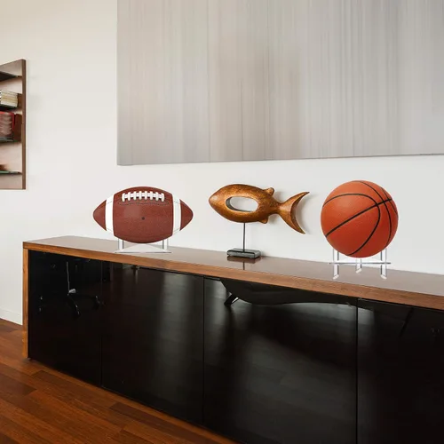 Miniatura 7 de Jetec Soporte de exhibición de bolas de acrílico, 2 unidades, estante de almacenamiento de pelotas deportivas para fútbol, baloncesto, voleibol