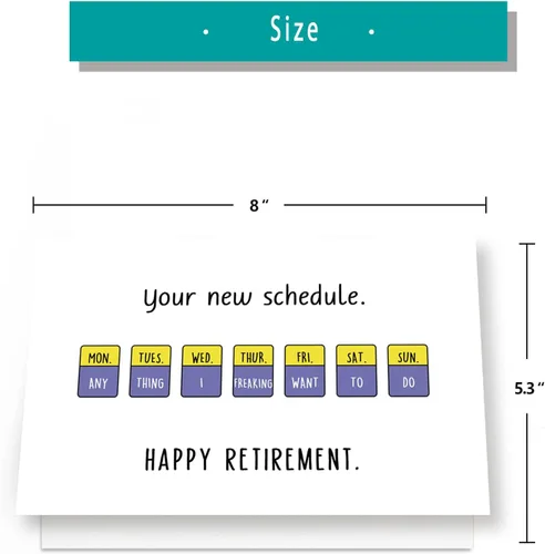 Miniatura 2 de Huameigf Divertidas tarjetas de jubilación para él y ella, regalos de humor para mujeres y hombres, felicitaciones nuevo calendario de jubilación