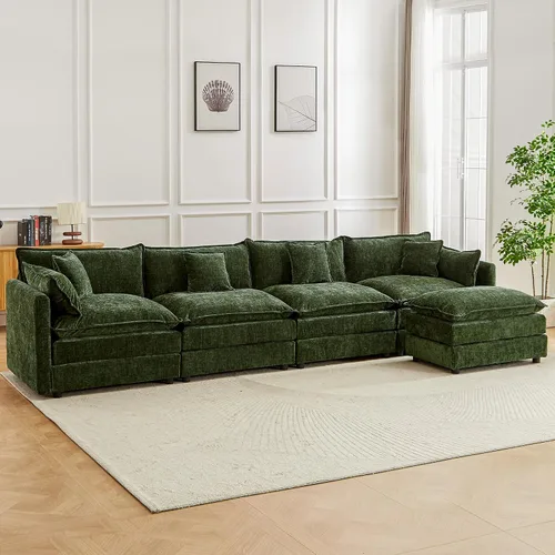 Miniatura 18 de Sofá modular seccional, juego de sofá en forma de L de 77 pulgadas con reposabrazos, cómodos sofás de nube de 2 plazas para sala de estar