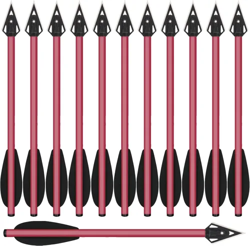 Miniatura 9 de Mini pernos de ballesta de aluminio, flechas de ballesta de 6.3 pulgadas, puntas afiladas de cabeza ancha, flechas de caza para 50-80 libras, mini