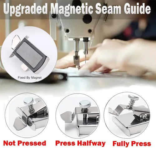 Miniatura 2 de Wemomo Guía de costura magnética para máquina de coser, guía de costura magnética con clip, accesorios de suministros de costura multifuncionales, 1